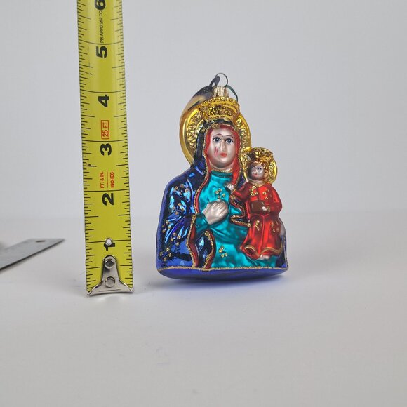Our Lady of Czestochowa Madonna and Child Handmade Glass Ornament - Picture 16 of 16